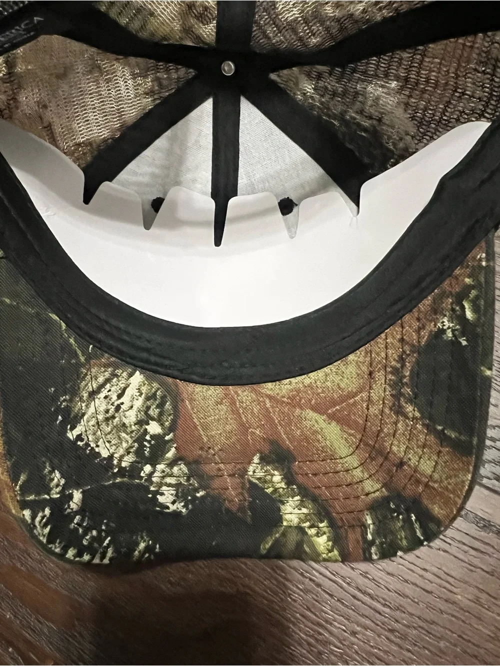 Florida Lottery Camouflage Trucker Hat Woodland Camo Pattern Orange Embroidered